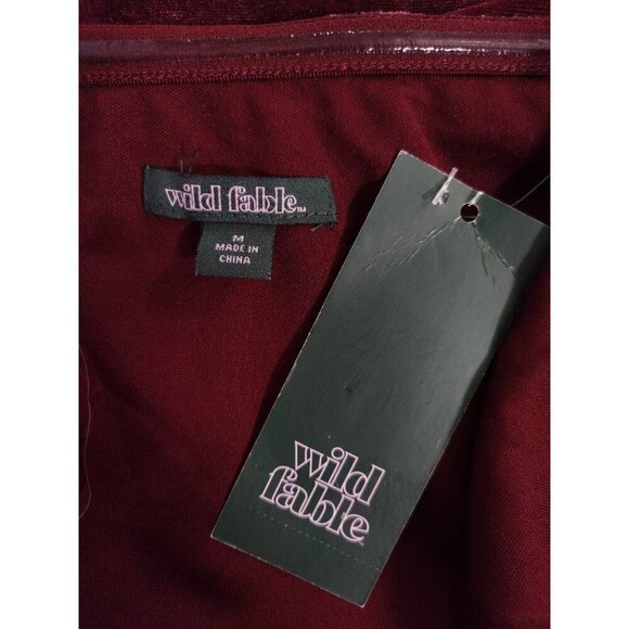 Wild Fable Burgundy Velvet Halter Mini Dress, for women, size M, NWT - Picture 3 of 6